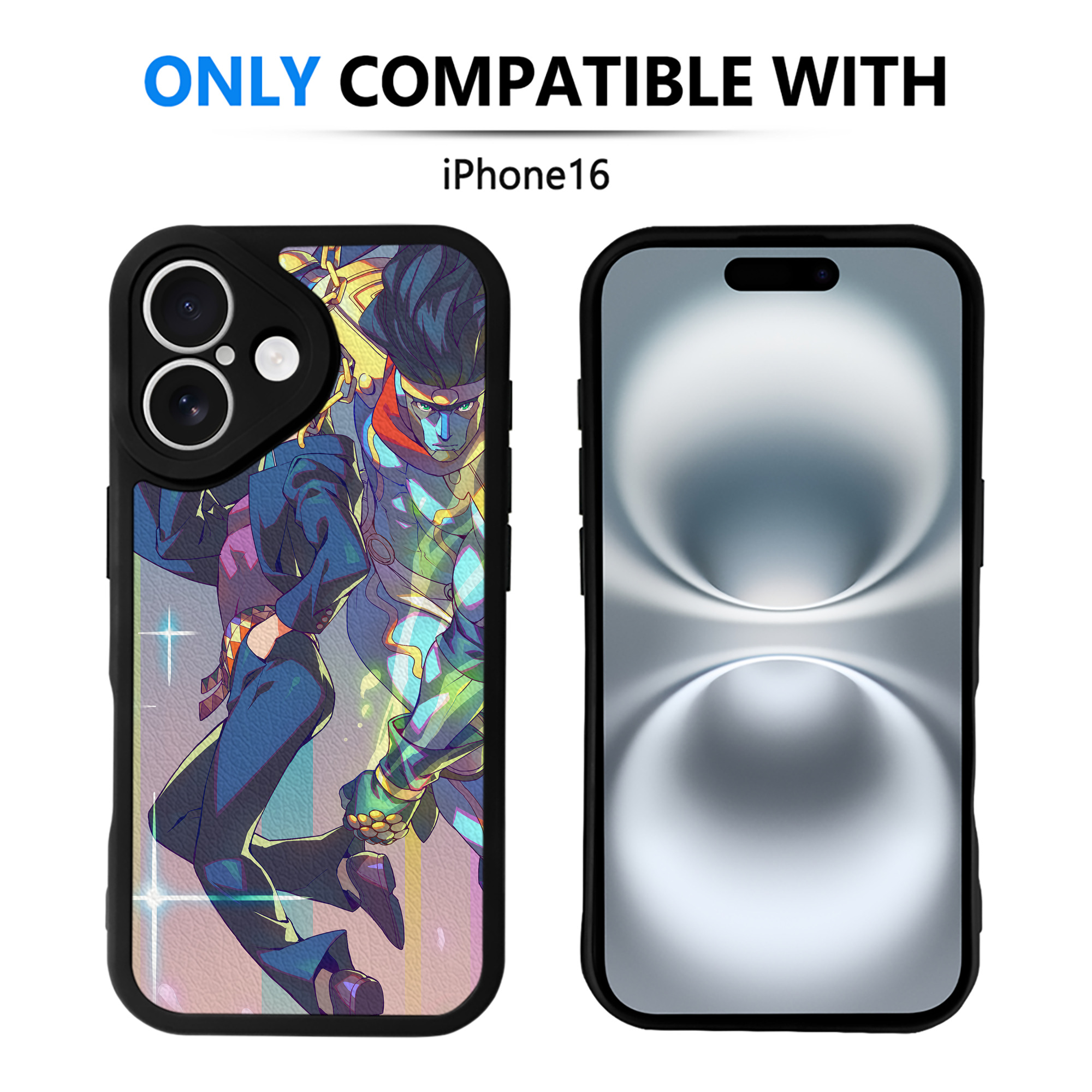 （画像用） ジョジョの奇妙な冒険 JoJo's Bizarre Adventure 【iPhone 16シリーズ対応】シリコンスマホケース（レザー調） 材質：シリコン